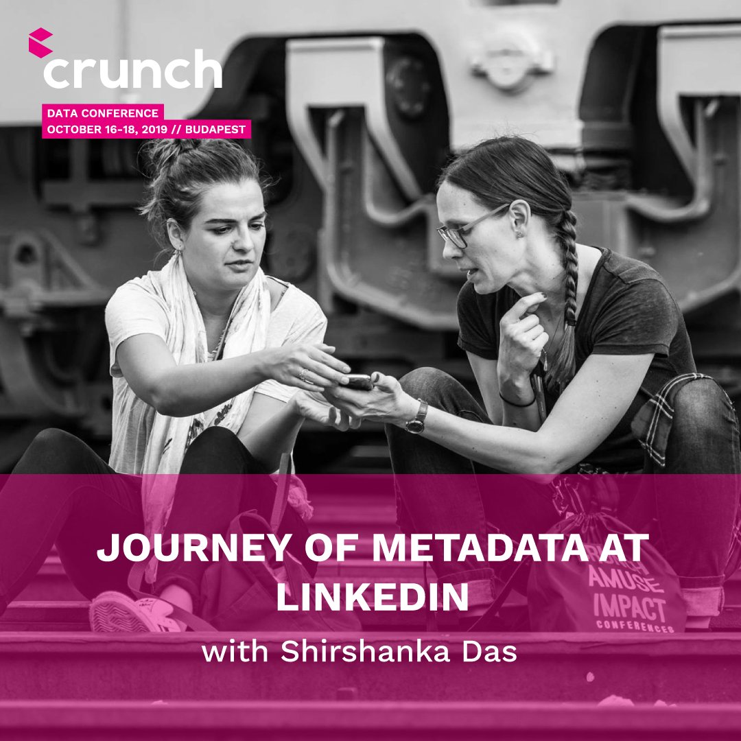 crunchbp's tweet photo. We're excited to welcome @shirshanka again! 🙌 He'll focus on different #metadata strategies for modeling metadata, storing metadata and then #scaling the acquisition and refinement of metadata for thousands of metadata authors and producing systems. 
👉 https://t.co/9mK1TnLmn6 https://t.co/GStdMxjSxj