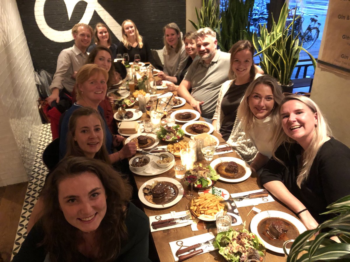 Uit eten met het team om afscheid te nemen van ⁦<a href="/FrancyStok/">Francy Stokman</a>⁩ bij Loetje de Pijp