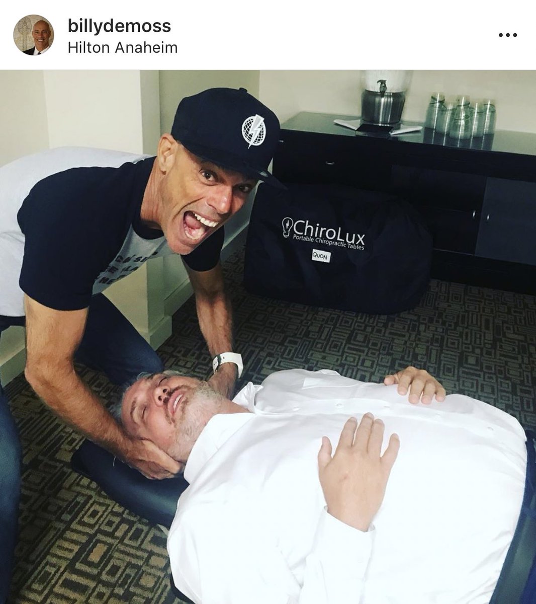 chirolux's tweet photo. @BillyDeMoss w/ @delbigtree getting ready for some 🔥🔥🔥 #chiropracticadjustment #chiropractor #chiropractic #chirolux #chiropractors #chirokids #portablechiropractictable #chiroluxtable #dc2b #maxliving #palmercollegeofchiropractic #lifeuniversity #physiotherapy #physio #chiro https://t.co/W92cisUc9l