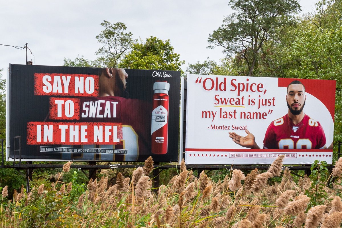 I couldn’t let this slide, @OldSpice. I took out my own billboard.#SweatDefense #SponsoredObviously