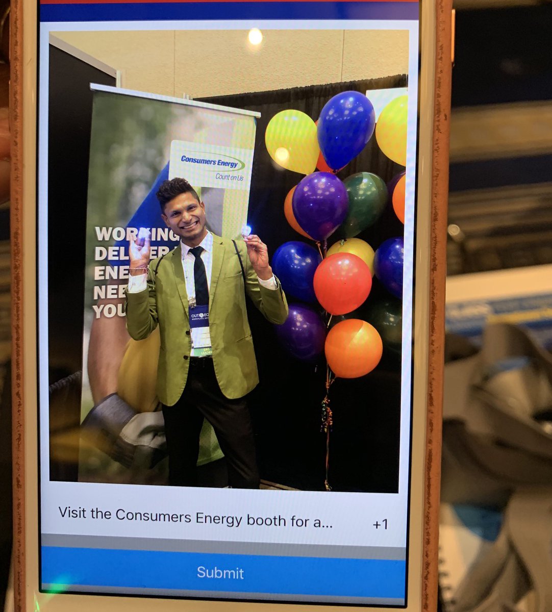 Thanks Bhanu for visiting our booth at the #OESummit2019 <a href="/ConsumersEnergy/">Consumers Energy</a> #DiversityandInclusion #inclusionmatters