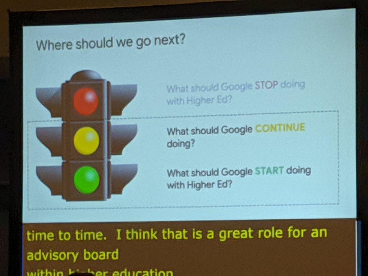 emmaking's tweet photo. Great to see Google using start stop continue as a feedback mechanism #EDU19 https://t.co/iERwBVrhBd