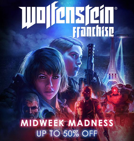 From #Wolfenstein 3D to Wolfenstein: Youngblood, get up to 50% off on the Wolfenstein franchise during our Steam Midweek Madness sale! beth.games/2OPk5dt