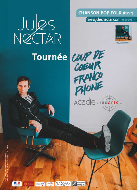 La Tournée JULES NECTAR Coup de coeur francophone en ACADIE se débute ce mercredi 17 octobre dans une région près de chez toi, as-tu ton billet? Pour plus de détails, visitez radarts.ca/artiste/jules-…