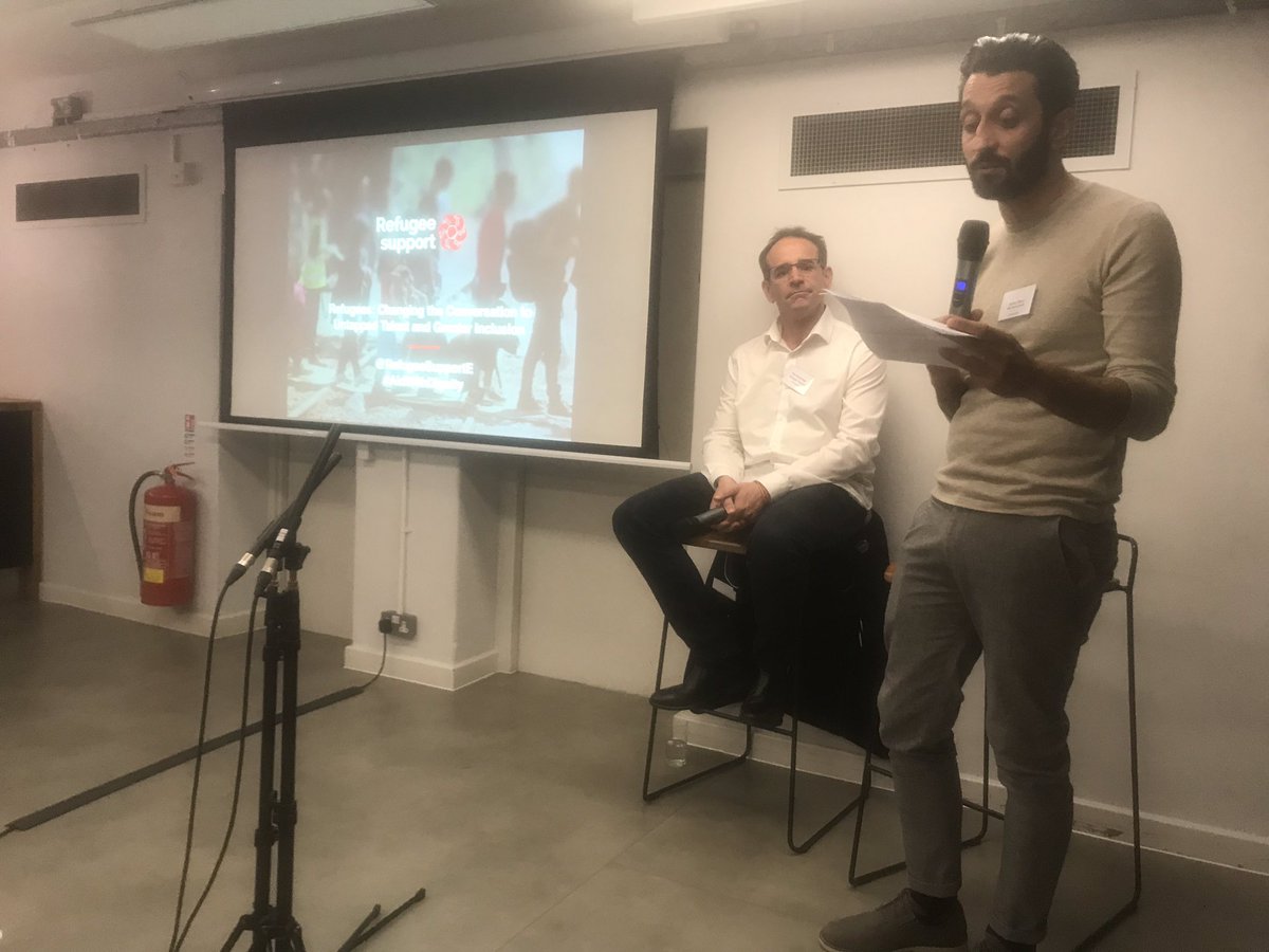 DinaNayeri's tweet photo. Supporting @RefugeeSupportE at an event with @GongMedia and @Techfugees. Talking about dignity, charity, and shame #aidwithdignity  #theungratefulrefugee https://t.co/0cio6N8v1S
