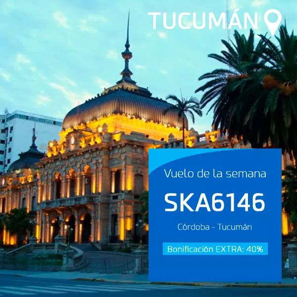 skyjetvirtual's tweet photo. Esta semana volamos de Córdoba a Tucumán con bonificación EXTRA. https://t.co/vL7EpLr4R1