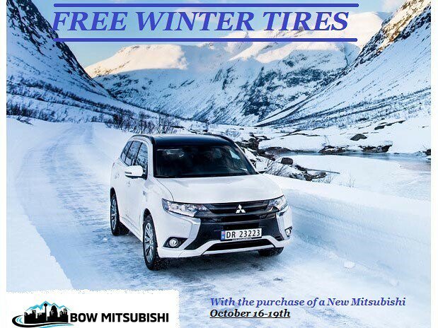 Come gear up for winter adventure, with FREE WINTER TIRES. With your new Mitsubishi. Only at Bow Mitsubishi.
•
•
•
•
#mitsu #yyc #winter #deals #free #adventure #phev #evo #lancer #mitsubishi ift.tt/2Bdxd4f