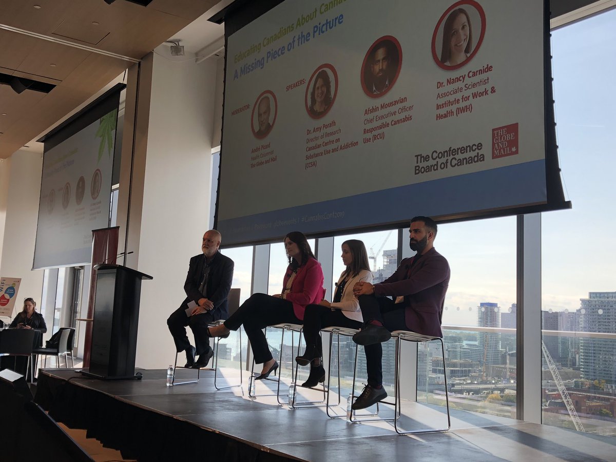 DSafayeni's tweet photo. Great panel feat. @_afshin @nancycarnide @picardonhealth and Dr. Amy Porath discussing how to improve education about cannabis among Canadians: more needs to be done to destigmatize and address specific knowledge gaps in the workplace. @ConfBoardofCda @globeandmail #onpoli https://t.co/ON4rfm1q1p