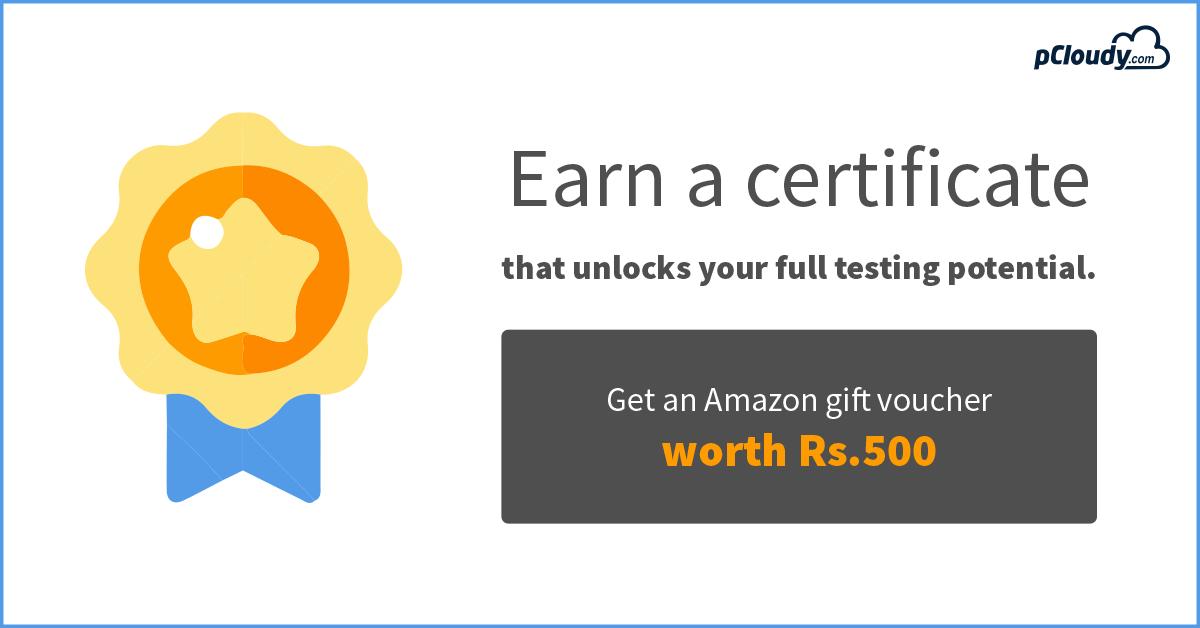 pcloudy_ssts's tweet photo. Don’t miss the opportunity!
1. Register with your company email ID
2. Complete any one of the manual/automation #testing certification courses by 31st Oct and get an Amazon gift voucher worth Rs. 500. https://t.co/MbUbUdrUVD
#pcloudycertification #manualtesting #Automation https://t.co/clDq7HdHqx