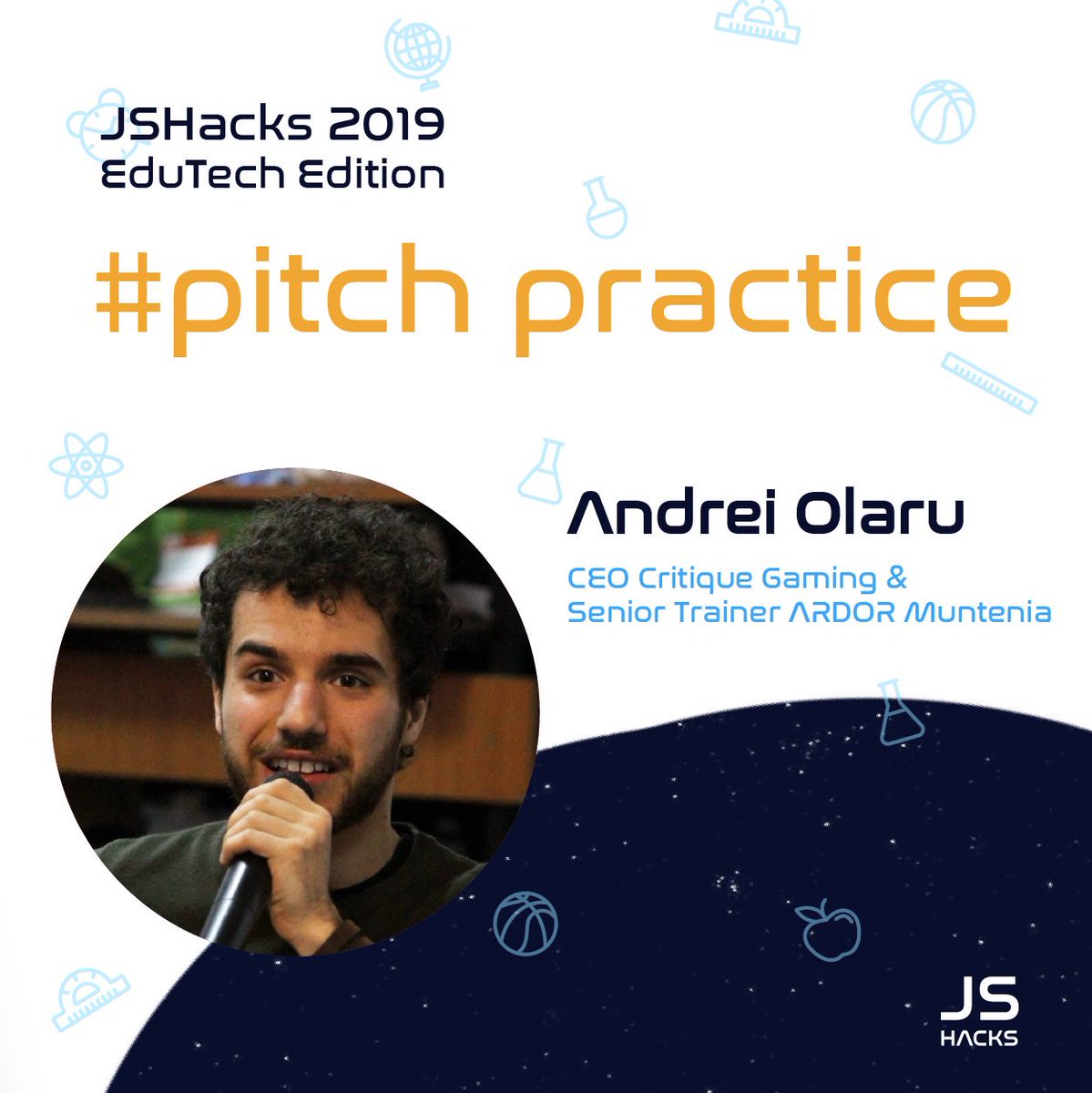 Get to meet the #mentors and we're talking today about Andrei Olaru (CEO Critique Gaming &amp; Senior Trainer ARDOR Muntenia) 
Andrei spent the first part of his adult life working as a debate, public speaking and argumentation trainer. In 2017 he co-founded Critique Gaming

#jshacks
