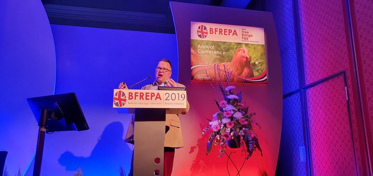 BFREPA's tweet image. Tesco's poultry &amp;amp; eggs ag manager John Kirkpatrick gets this afternoon's session underway. Tweet your questions for John to us  #BFREPA19