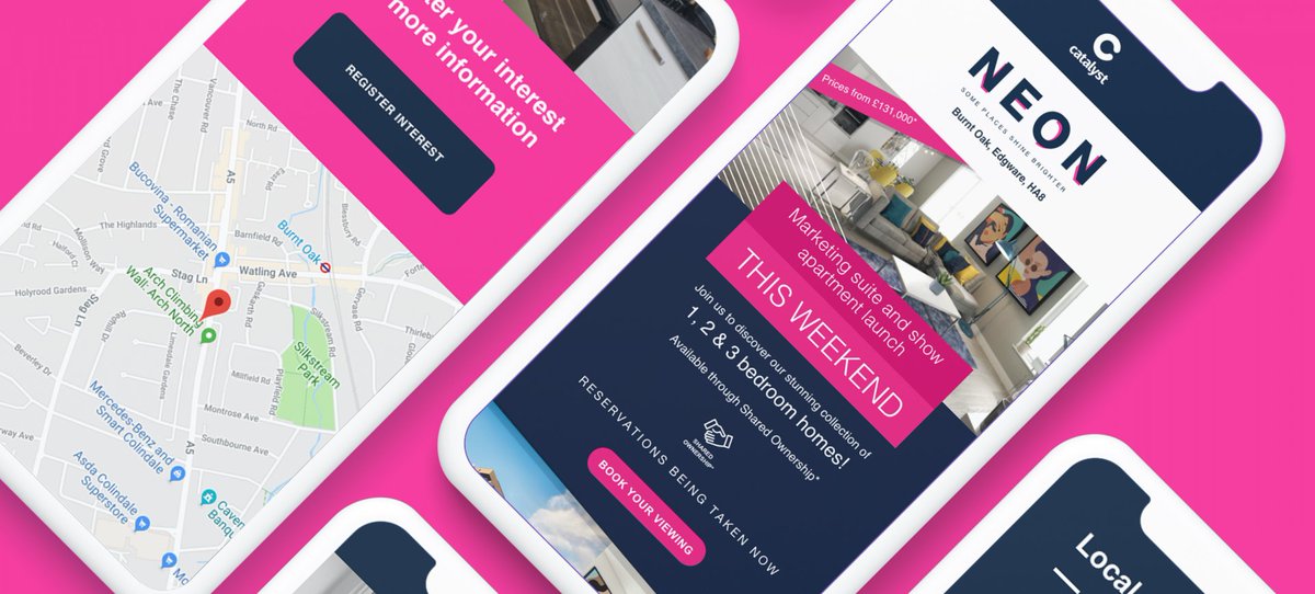 FocusAgencyUK's tweet photo. A bold brand to launch @HomesByCatalyst’s latest development #NEON ⚡ It was a combined effort, with #FocusOnMedia planning &amp; buying the media, Focus creating the brand &amp; assets, followed by @Focus_XP  designing &amp; fitting out the #marketingsuite >> https://t.co/4udJFdHnBz #Focus https://t.co/GlOXn18wY6