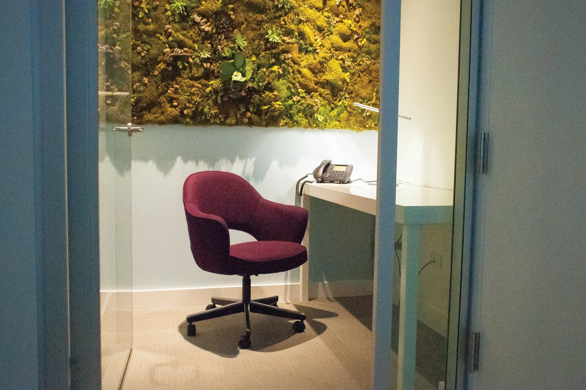 Scenes from the NRDC's Midwest Office featuring ECOS Paints. In addition to achieving LEED Platinum status, the Midwest Office was the first commercial tenant space in the world to meet the rigorous certification requirements of the Living Building Challenge 🌎