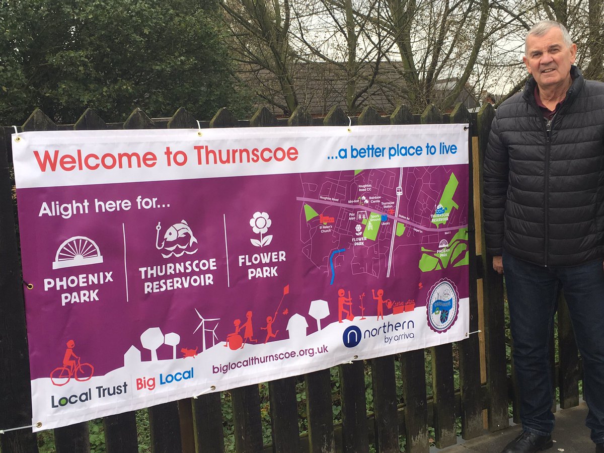Celebrating our involvement with #NorthernRail on this #StationDay Look at our fabulous ‘Alight Here’ banner encouraging people to visit Thurnscoe! <a href="/DearneAreaTeam/">Barnsley Dearne Area Team</a> <a href="/BarnsleyCouncil/">Barnsley Council</a>