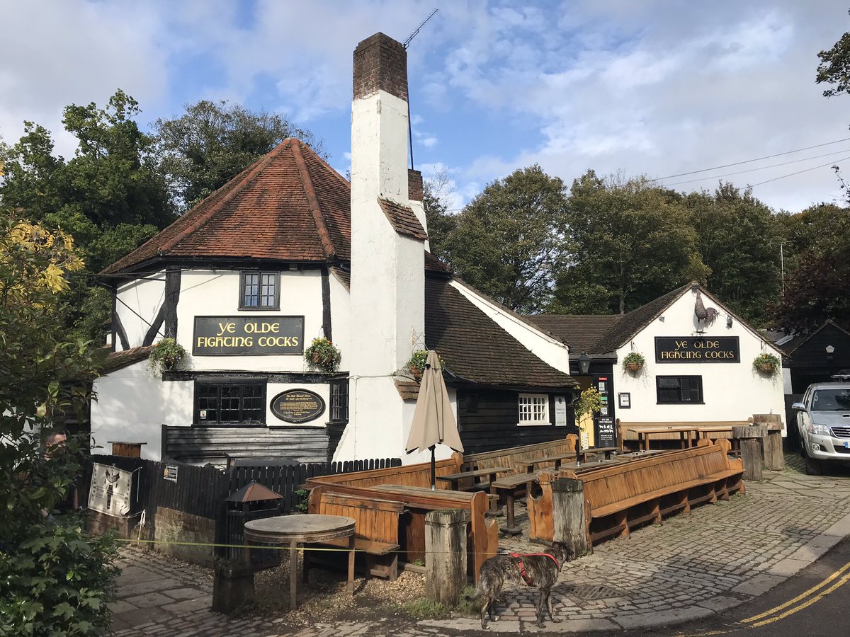 We take luncheon at Ye Olde Fighting Cocks, a one time pigeon house where Oliver Cromwell once stalled his horse behind the bar, & which is reliably reported to be the  #OldestPubInEngland**I need to check this with  @guywalters