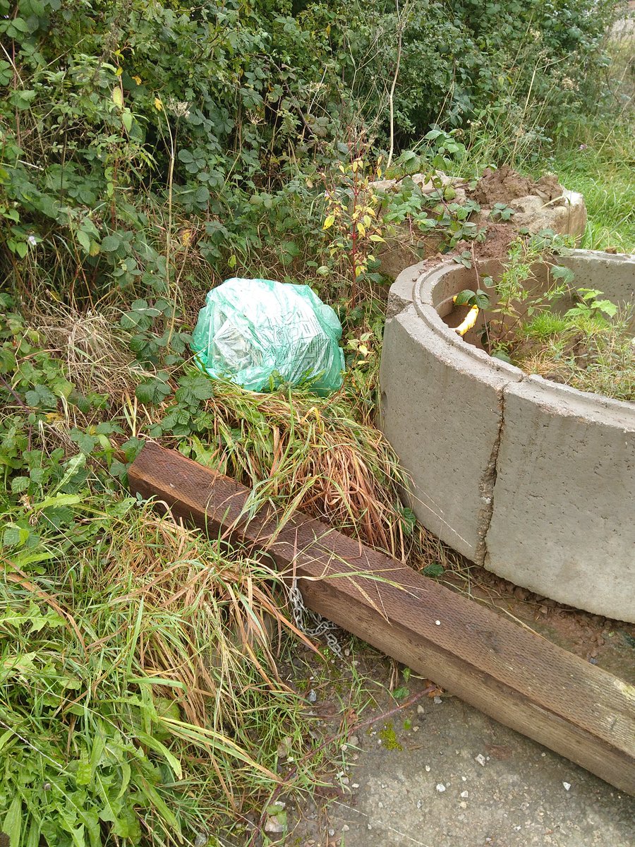 litter_lady's tweet image. First reported 8th Sept and still there mid Oct, please can you clear this? It is attracting more... #quickquerycardiff @cardiffcouncil (new pics) #flytipping Bridge Rd B4562 not accessible to vehicles from new St Mellon's development.