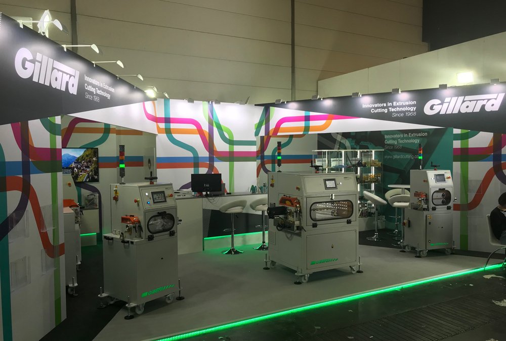 GillardCutting's tweet photo. Our K'2019 stand build-up is complete! All machines powered-up &amp; tested. So we are ready for visitors when the show opens tomorrow. Don't forget, our stand is in Hall 16, number 16C77. https://t.co/sw9PydLppL
