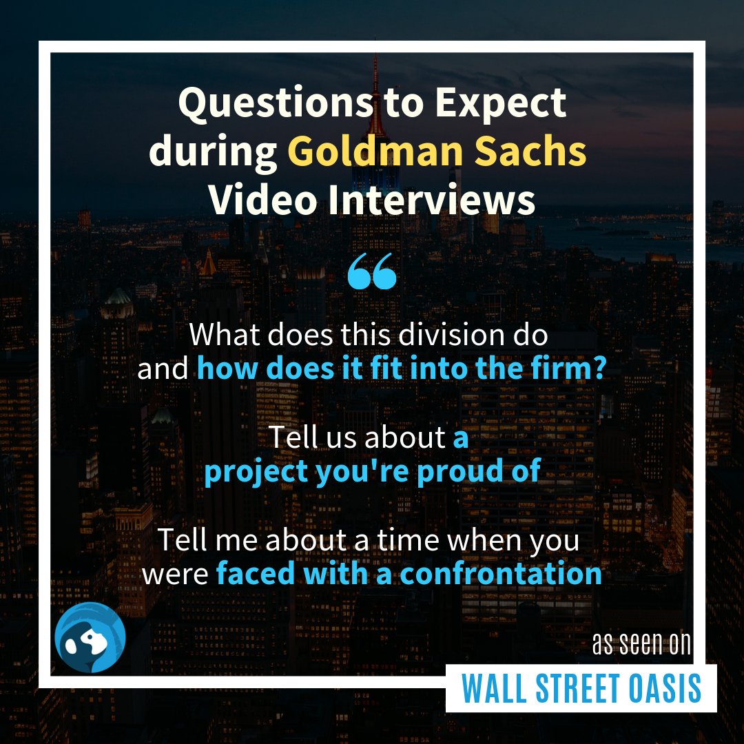 WallStreetOasis's tweet image. Get ready for hirevues with Wall Street Oasis #hirevue #recruitingszn #investmentbanking #wallstreetoasis #goldmansachs