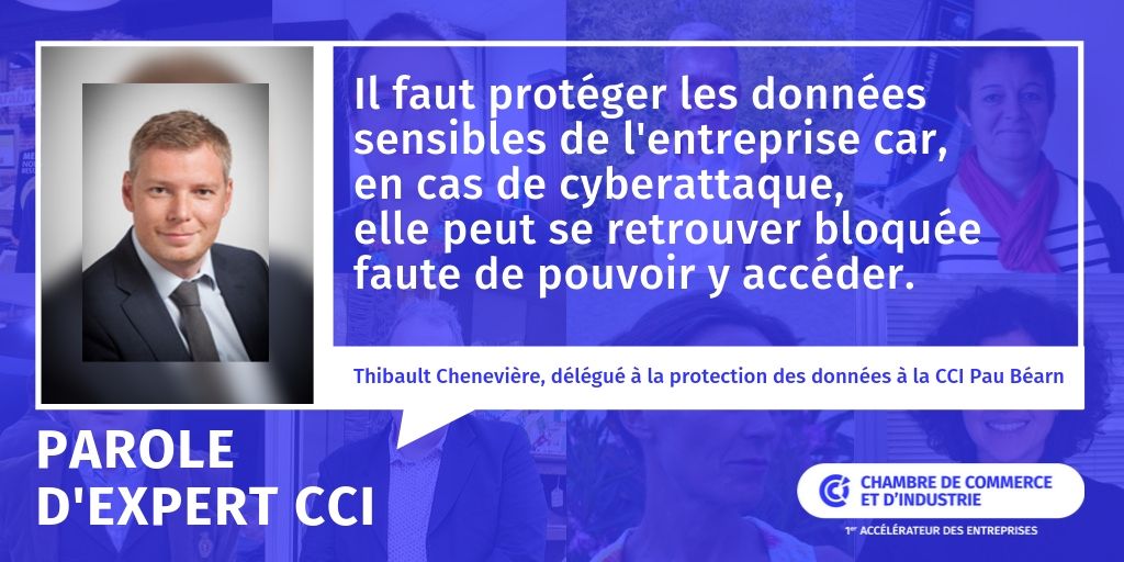 Le réseau des #CCI est mobilisé pour sensibiliser les #entreprises sur la #cybersecurite mais aussi la protection de leurs données sensibles. Retrouvez les conseils de notre expert <a href="/TCheneviere/">Thibault Chenevière</a> de la <a href="/CCIPauBearn/">CCI Pau Béarn</a> par ici 👉 bit.ly/35qx6jy #cybermois <a href="/cybervictimes/">Cybermalveillance.gouv.fr</a>