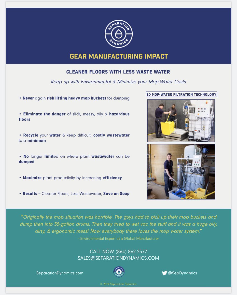 SepDynamics's tweet image. Attending #HeatTreat2019?? We will be there at Booth 2127 (by the concession stand). Come visit &amp;amp; chat with one of our #wastewater experts to learn about our #filtration technology for manufacturing #Sustainability