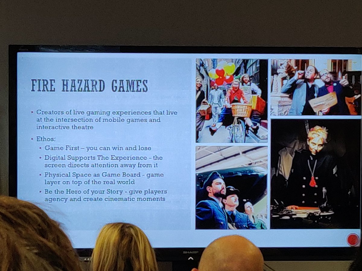 escapaholic's tweet photo. Really like @FireHazardGames' ethos: Game first, digital supports the experience, physical space as game board, be the hero of your story, high intensity. #eric2019 https://t.co/uFDDJBESkL
