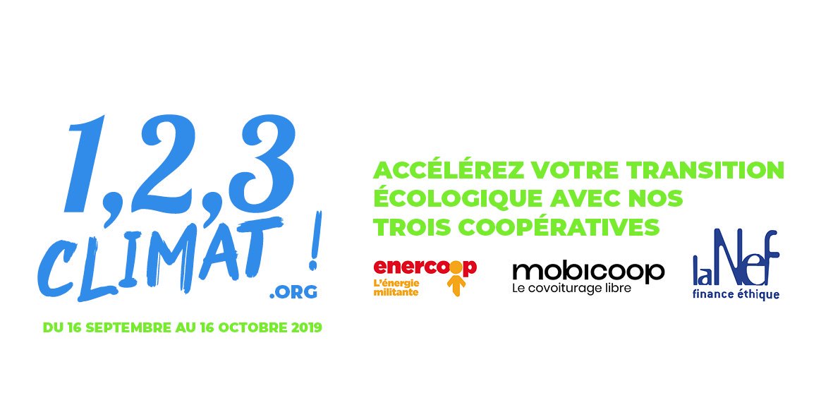 i_buycott_fr's tweet photo. 1, 2, 3 climat ! Nos partenaires @Enercoop, @laNef et @Mobicoop s'unissent et vous proposent d’agir pour le climat ! 
Se lancer et relever le défi : ​https://t.co/y6Rh8BKUSQ​
 #123climat
🎥https://t.co/pxF93oGUeG https://t.co/EY4Rc8SMJT