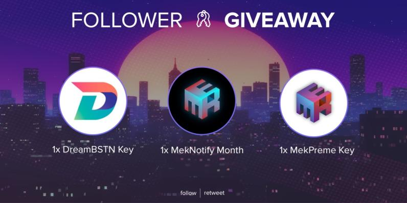 MEKRobotics's tweet image. 🚨 HUGE GIVEAWAY 🚨

To enter:

- Follow @MEKRobotics @MEKNotify @DreamAIO_ 
- Retweet ♻️
- Like ❤️

Winners picked on Saturday, Good Luck! 🎁🎁