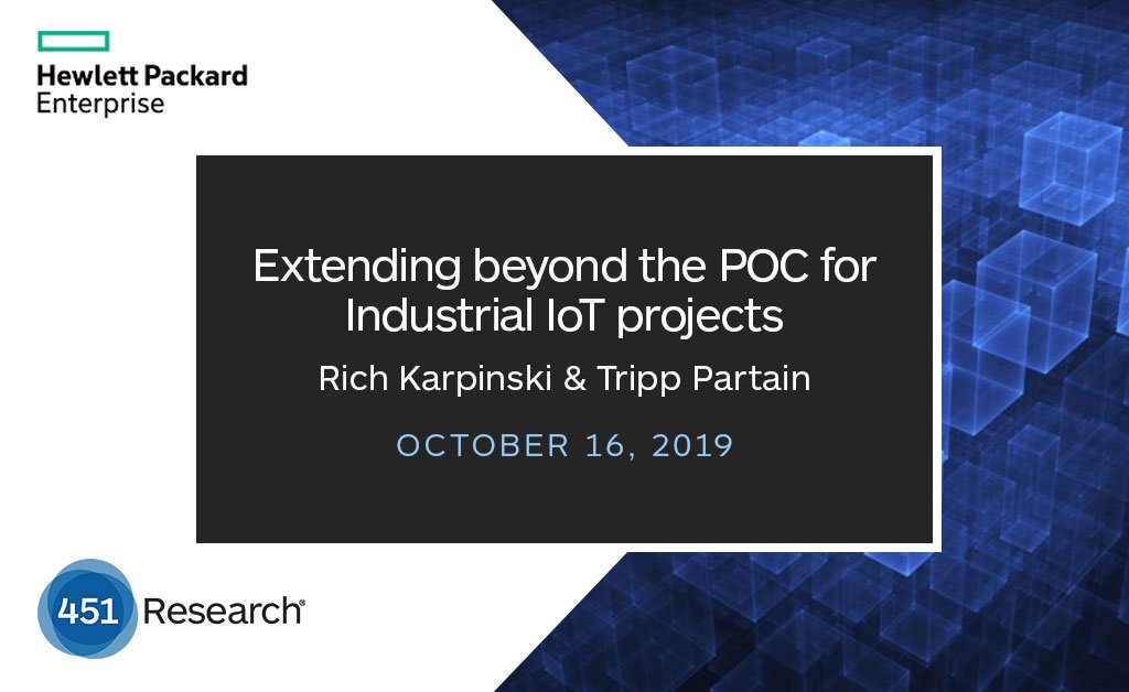 To get the latest tips on moving industrial IoT projects forward, we invite you to join #451Analyst <a href="/richkarpinski/">Rich Karpinski</a> and Tripp Partain, CTO of <a href="/HPE_IoT/">HPE IoT</a> #Edgeline in this webinar: bit.ly/2BcCNUl