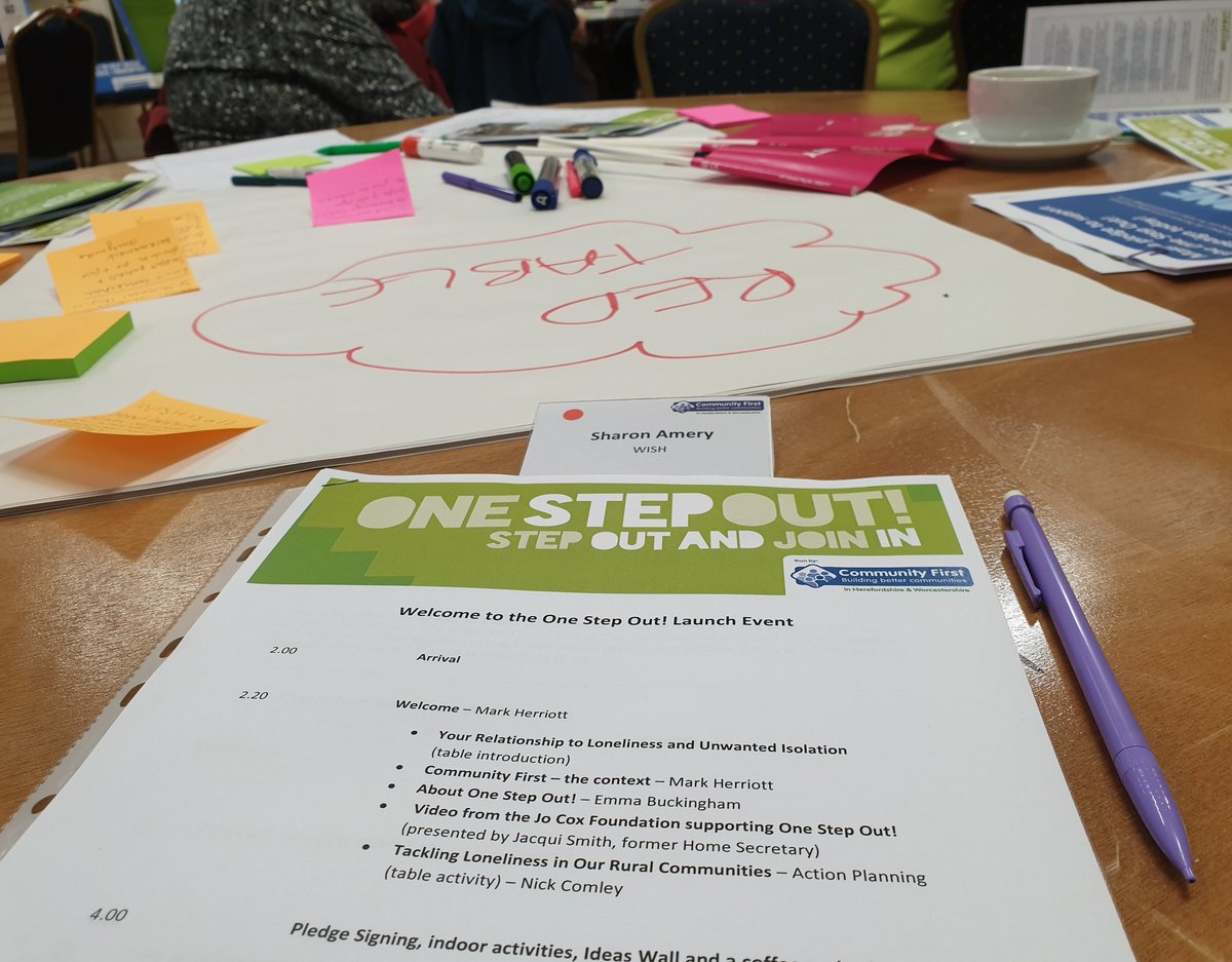 _TalkCommunity's tweet photo. We're attending @comfirst's #OneStepOut launch event today to hear how we can work together to tackle #Loneliness and #Isolation in #Herefordshire. This is an area our fantastic free resource full of information, support and activities helps to address! 👍🏻 https://t.co/BS9UwHtghX https://t.co/oyNVEhqDF7