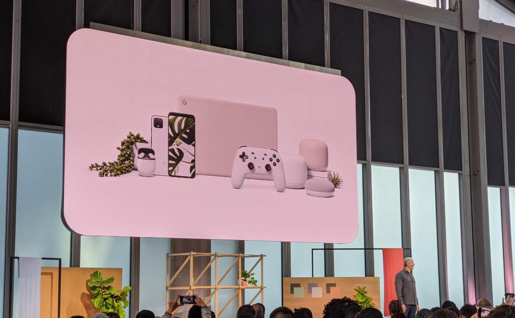 Google's tweet photo. Today we're introducing new Pixel phones, a wearable, a laptop, and Nest products for the home—all designed to solve problems and give you the help you need, when you need it. #madebygoogle https://t.co/ySMKFEMa64