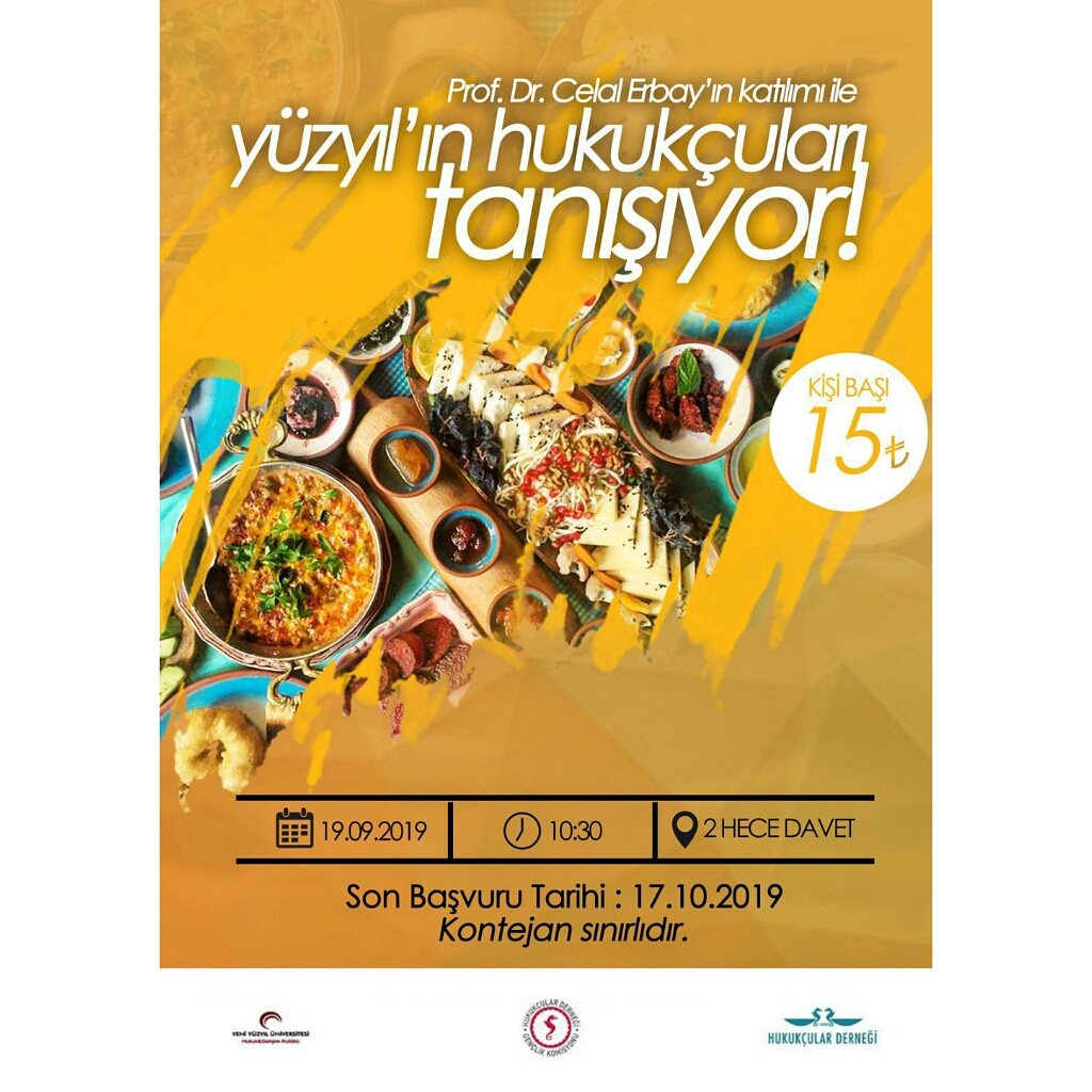 Yüzyıl'ın hukukçuları tanışıyor!
Sayın dekanımız Prof. Dr. Celal Erbay'ın katılımıyla gerçekleşecek sabah kahvaltısı programımıza okulumuzun tüm hukuk fakültesi öğrencileri davetlidir. <a href="/HDGenclik/">HD Gençlik Komisyonu</a> <a href="/hukukcularder/">Hukukçular Derneği</a>