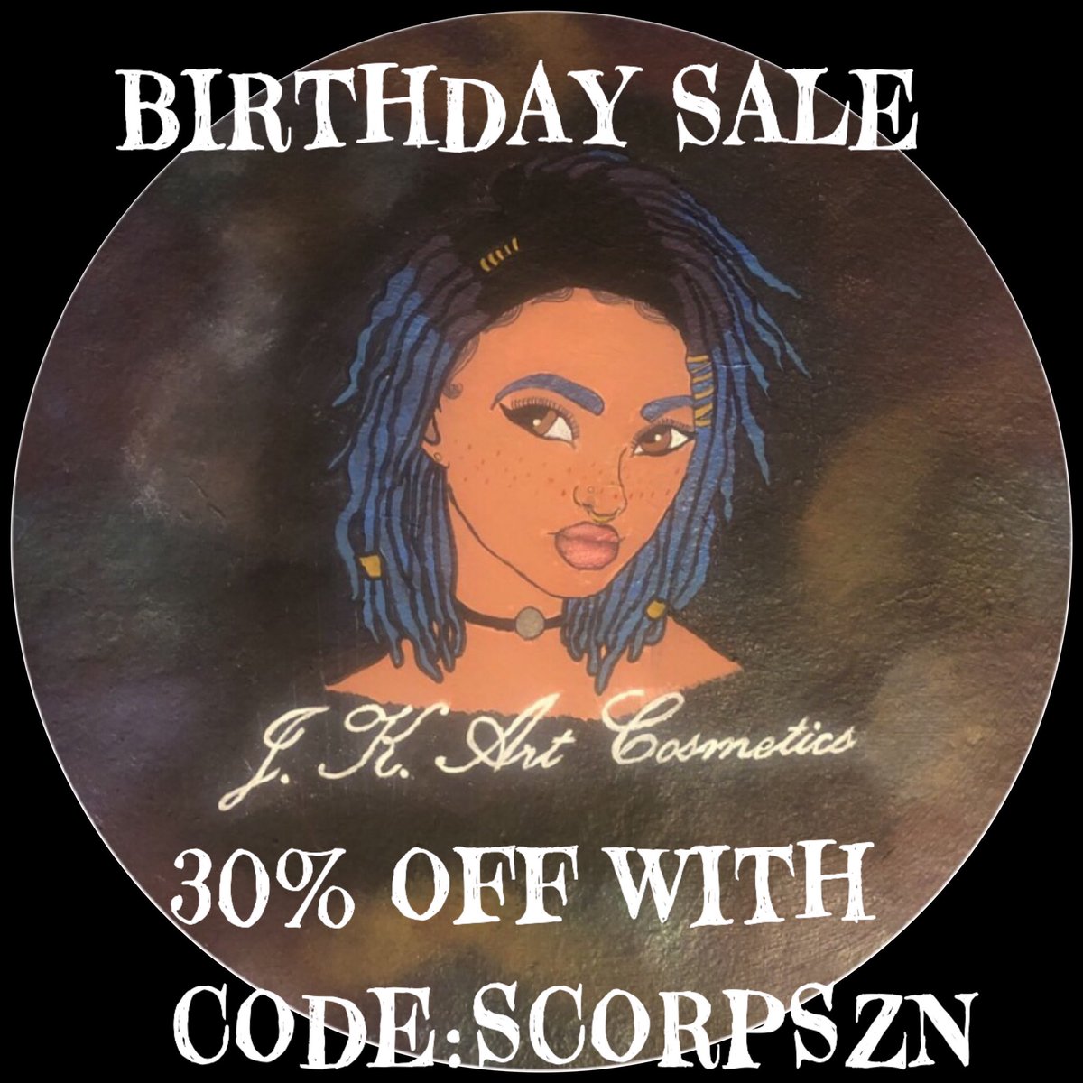 JKArtCosmetics's tweet photo. In honor of our lovely CEO’s 28th birthday coming up, we are having a sale. Get 30% off of your entire purchase with the code: SCORPSZN. We know that it isn’t #scorpioseason yet, but with this discount we can pretend that it is. Sale ends Nov. 3rd. Link in bio. https://t.co/tSKLZkaZW0