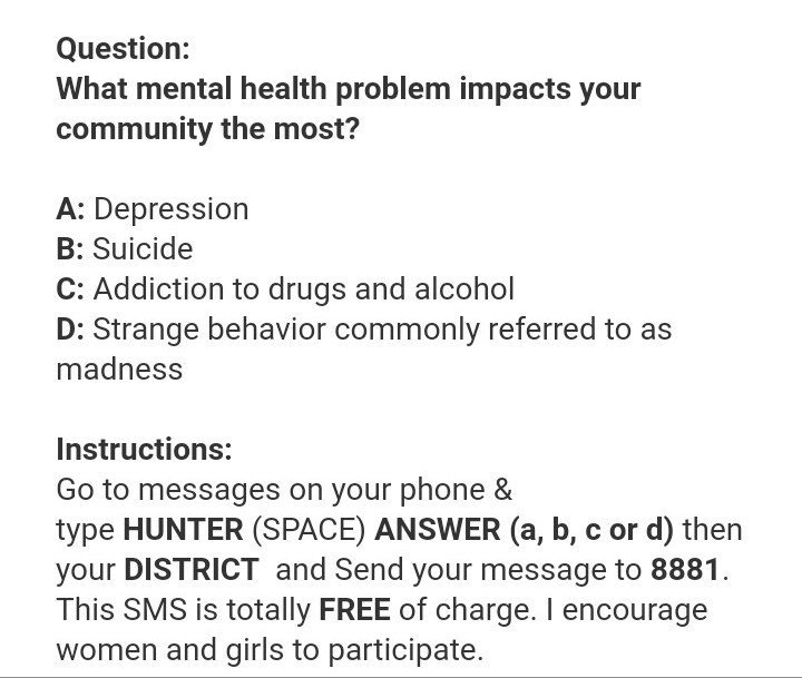 HunterFmRadio's tweet photo. This time we are on mental health,,,, #CommonMatters2, @HunterFmRadio, @TRACFM, @Agnestbreeks 
Participate and let your opinion count https://t.co/gzx5ivm05H