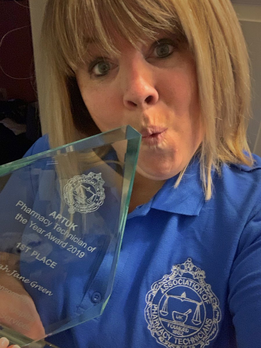 sarahchieftech's tweet photo. On this #RxTechDay more than any other I feel extremely proud. I’m proud of my profession and I’m proud of the team I lead. Oh - and I am MASSIVELY proud to be @APTUK1 Pharmacy Technician of the Year 2019 💊 Still sat on cloud 9 @LSCFT_NHS https://t.co/aKgTxjFWMs