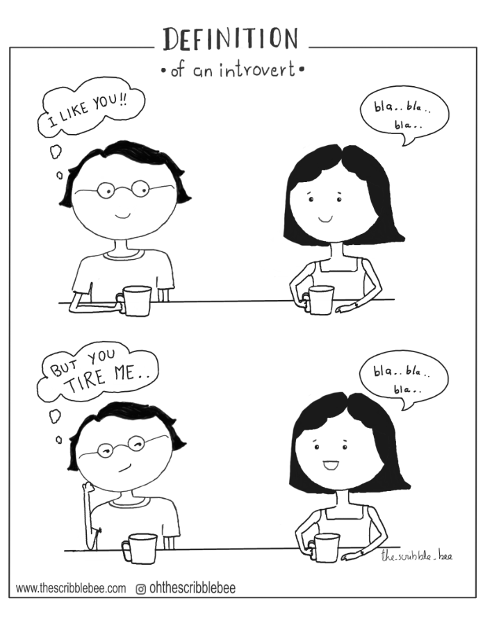 thescribblebee's tweet photo. I am an introvert. That doesn't mean I hate people.
.
It's just means that I get tired after being with people. .
.
#introvertproblems #introvert #introvertlife #introvertcomic #comic #comics #comicstrip #introvertdoodles #introvertstruggles @IntrovertDear @IntrovertLiving https://t.co/pb5W6pw0Tr