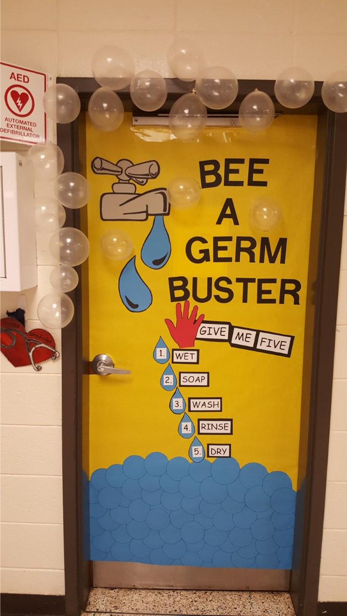 RockdaleSchools's tweet image. Did you know washing your hands w/soap &amp;amp; water can reduce the spread of colds, flu &amp;amp; days missed from school &amp;amp; work because of illness? Celebrating #GlobalHandwashingDay w/creative door decorations at school health clinics &amp;amp; #handwashing awareness campaign! @GNRHealth @CDCGlobal