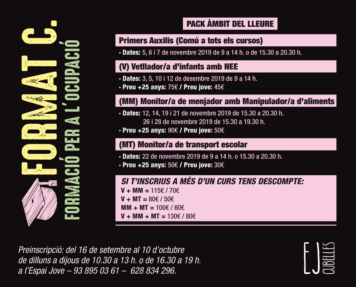 ejcubelles's tweet image. Encara queden places! #formatC