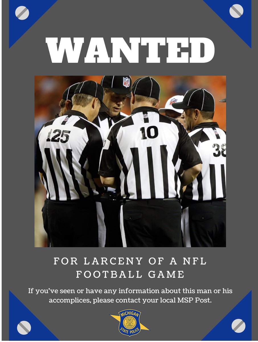 mspmetrodet's tweet photo. This just came in.  #LionsVsRefs https://t.co/OyaIDp4P2b