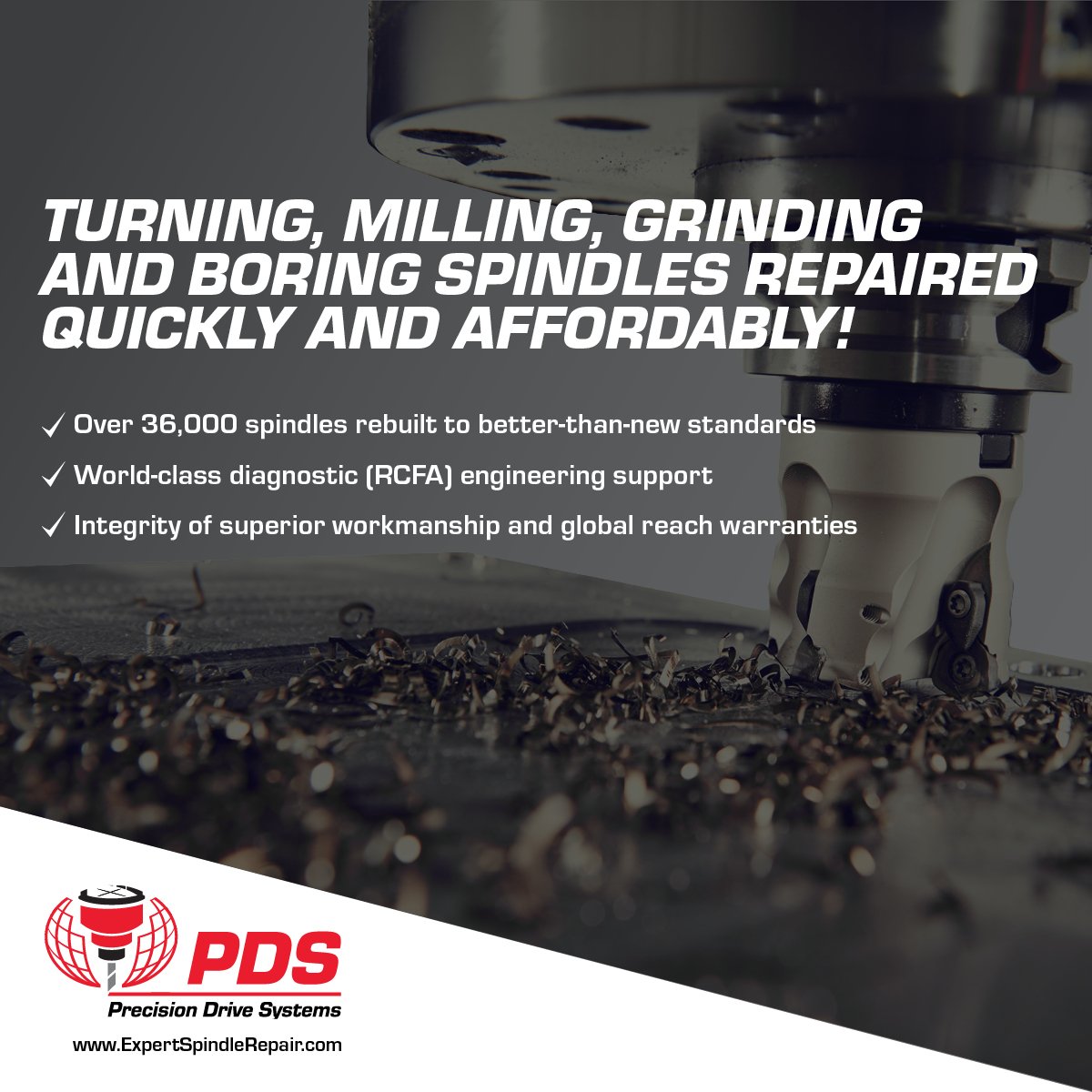 PDSspindles's tweet photo. PDS offers many competitive advantages for metalworking spindle repair. Learn more at https://t.co/di2TAizpk7.

#PDS #metalworking #spindlerepair #spindlerebuild #tooling #manufacturing #USA https://t.co/Le11QHZLjb