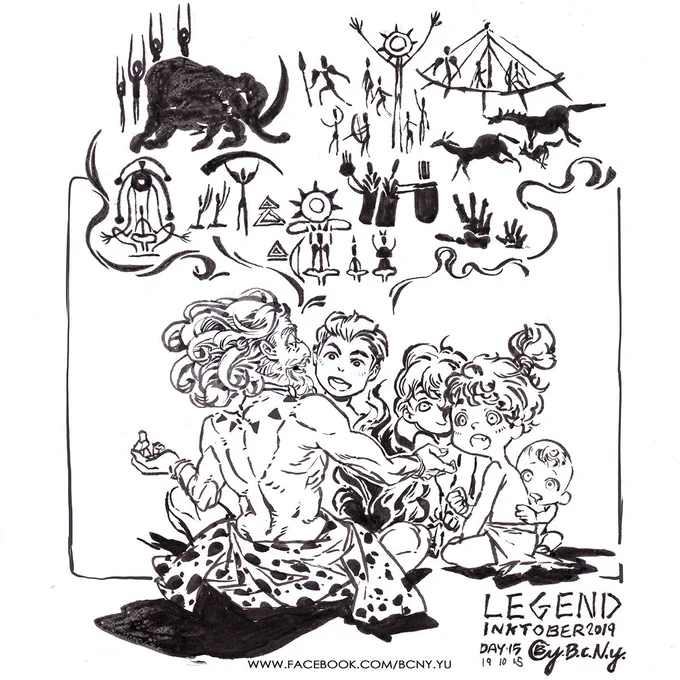 #inktober2019 【 #Legend】Initially, the prompt of the day "Legend" is easily associated to heroes or great people in history. I wanted to do something more creative and I spent a while to figure out it. I happy to find this way to express the concept of "Legend". 