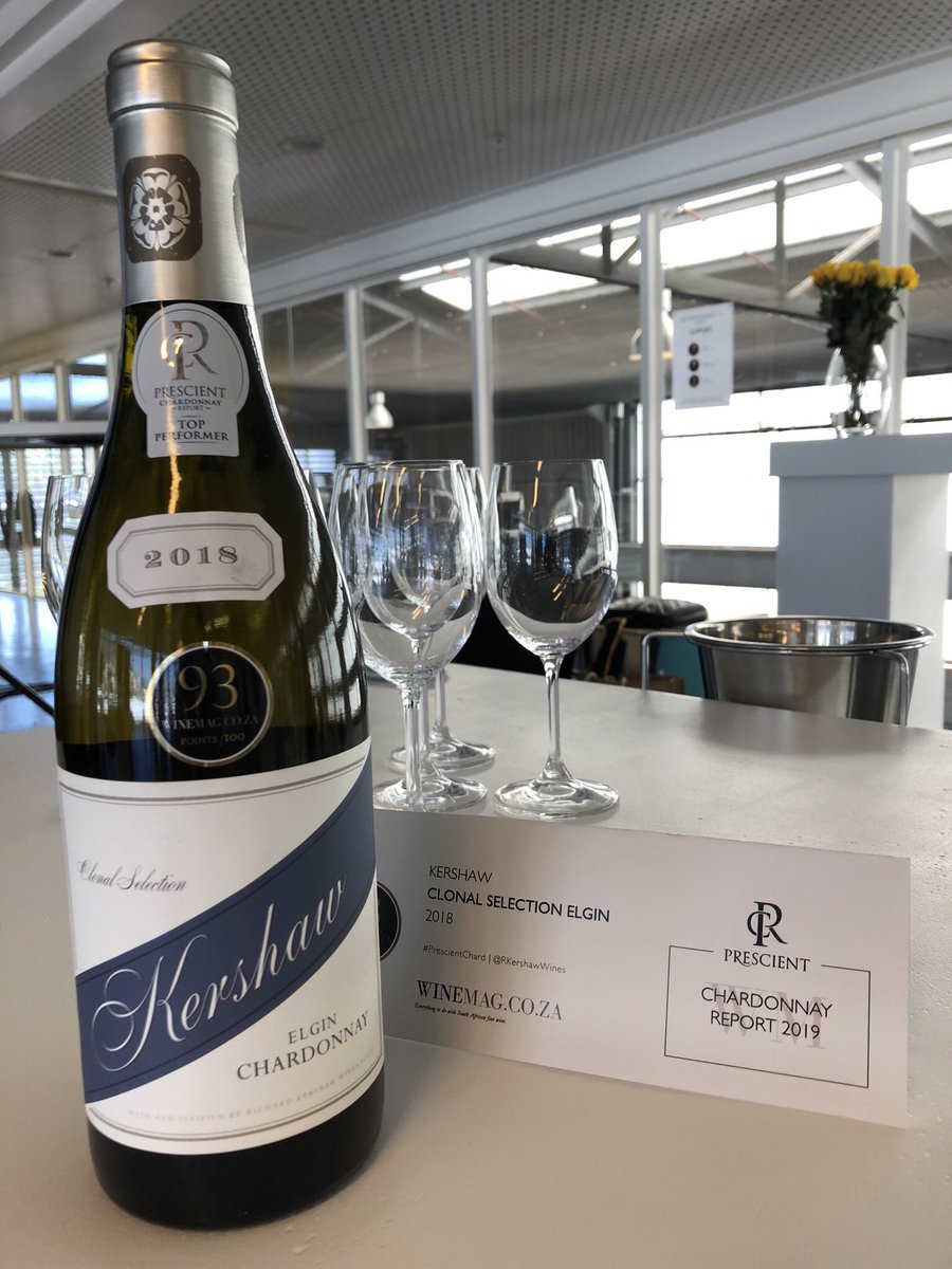 A regular #PrescientChard top performer and yet again with 93-points, @RKershawWines Elgin Clonal Section 2018 + GPS Seriers Lower Duivenhoksrivier 2018 (90-points) - congrats @RichardJKershaw! #Chardonnay