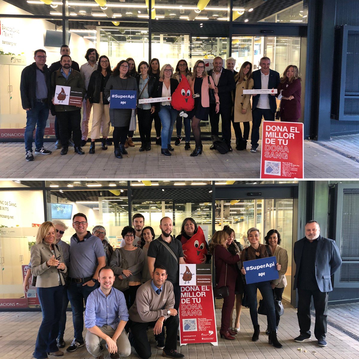 apicatalunya's tweet image. Avui estem posant el nostre gra de sorra a L&apos;Hospital de Sant Pau de Barcelona amb una acció de donació de sang per part de l&apos;equip de treball del COAPI BCN i l&apos;AIC #superapi #apisolidari #retogotaagota #bancdesang @bancdesang