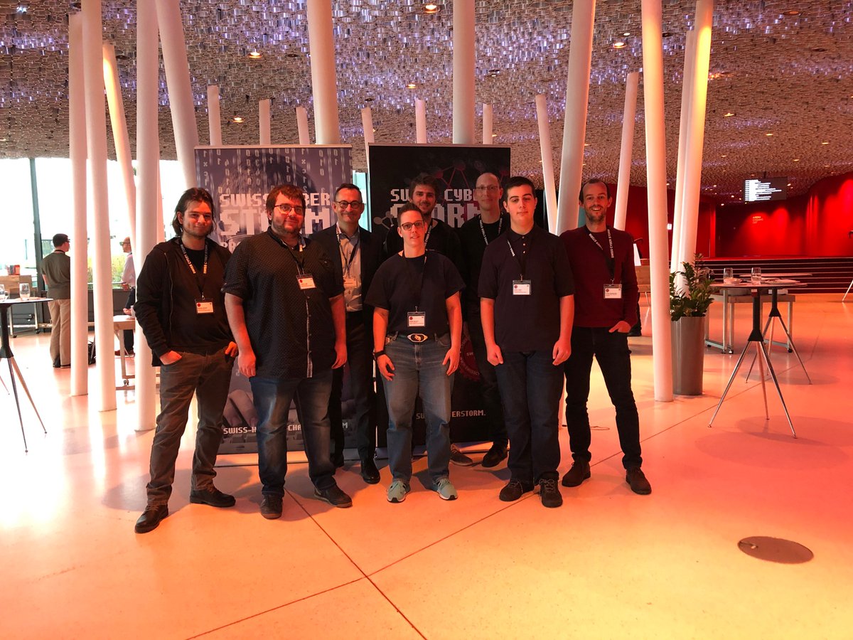 CHfish's tweet photo. RT swisscyberstorm "RT swisscom_csirt: „Swisscom Bug Bounty team with our top bug bounty researchers at Swiss Cyber Storm 2019. Thank you guys, you rock!“ #SCS19 #bugbounty ^rolf https://t.co/6r5dVNzPaa"