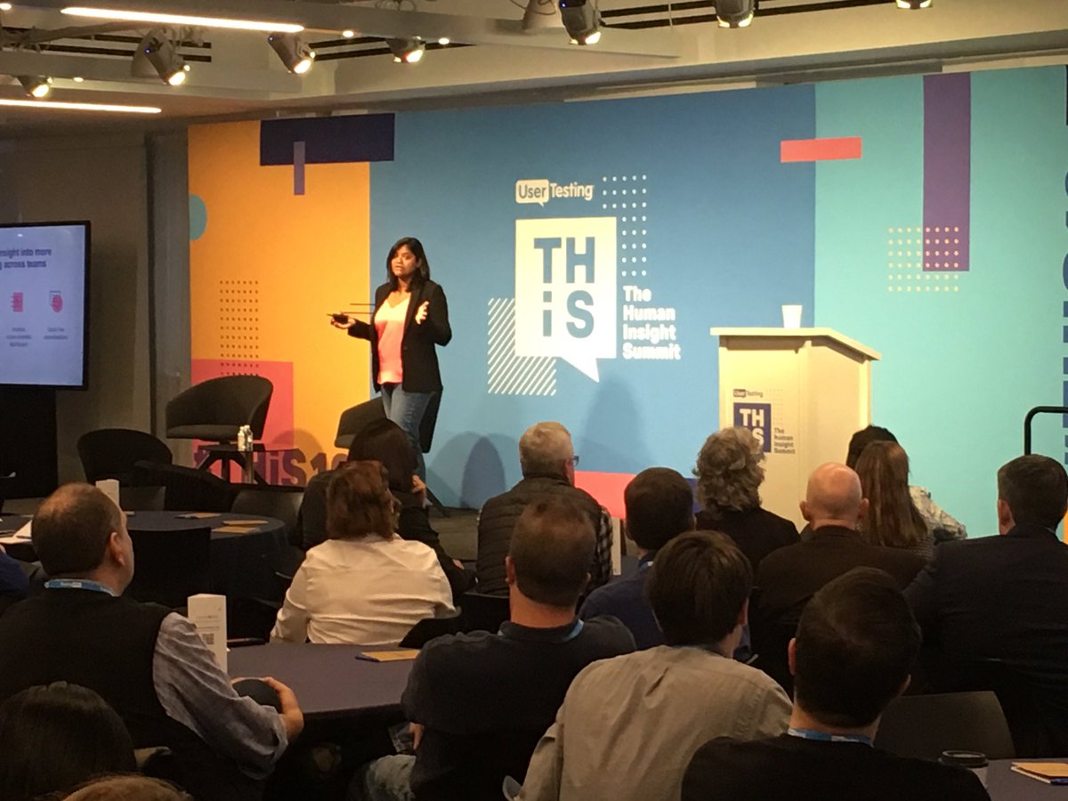 Tanya announcing Saved Audiences and Saved Test Plans at #THiS19 <a href="/usertesting/">UserTesting</a>  to help scale research!  And my favorite- Marketing Insight!