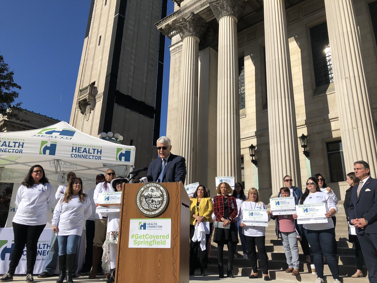 discoverasg's tweet photo. #GetCovered Springfield launch! W @HealthConnector , @SpfldMACityHall Mayor Sarno and #CoverageCrews #GetTo100 https://t.co/qj82WJrs7X