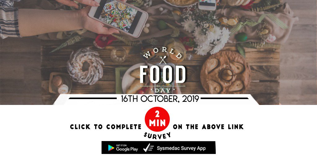 Sysmedac's tweet photo. Food is not just eating energy. It's an experience.
Please respond to the survey :- World Food Day:- https://t.co/CQDCPcoZ5H
.
.
.
.
#food #worldfoodday2019 #foodies #sysmedac https://t.co/3Y90hwEP0q