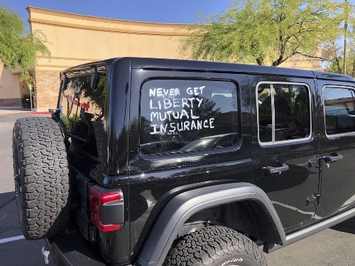 thereposterguy's tweet image. I saw this at Fry's Grocery Store ...

Proof, Never get @LibertyMutual Insurance, they suck and screw over #Veterans and #Seniors. They never pay their claims.
Picture 3 -