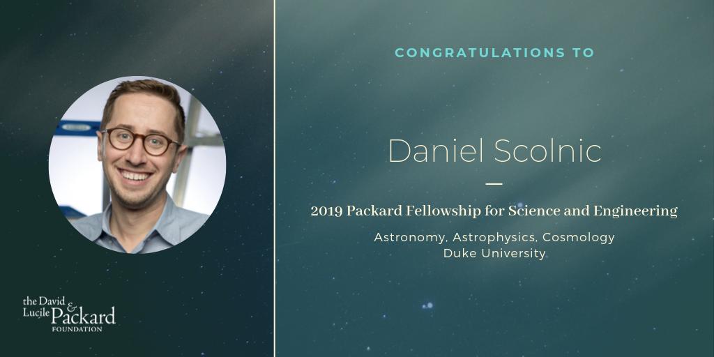 Meet the newest #PackardFellows: At <a href="/DukeU/">Duke University</a>, <a href="/Dscol/">Dan Scolnic</a> measures thousands of exploding stars to map out the history of the universe. Learn more: bit.ly/PFFellows2019 #astronomy #cosmology