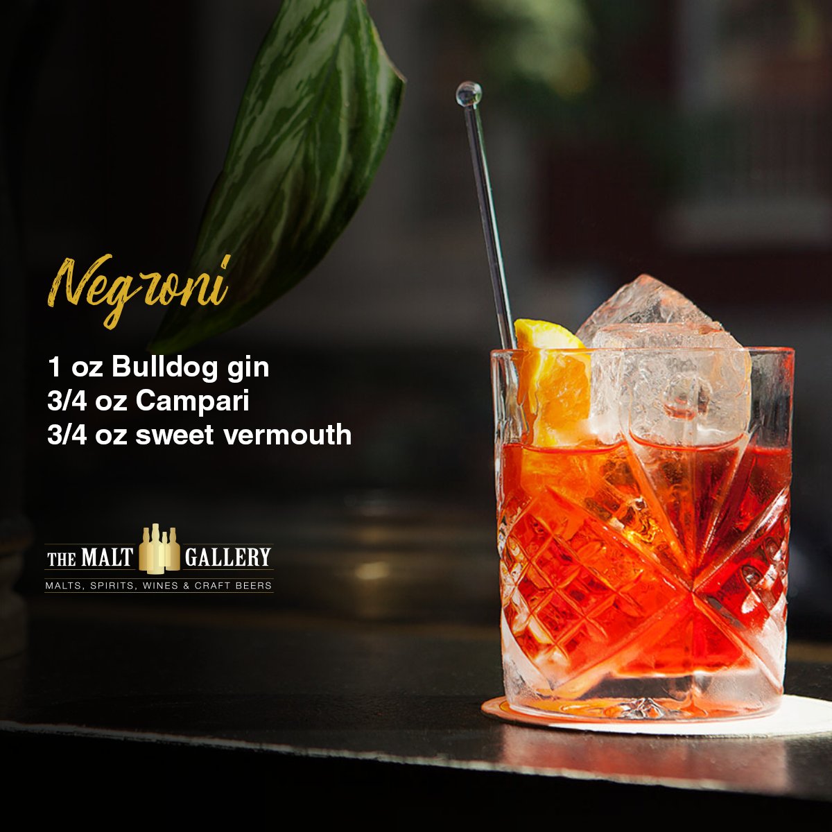 Time to sit and watch the leaves turn.
Build this Negroni cocktail and enjoy the view! 🍂🥃

#TheMaltGallery #Campari #Negroni #InstaCocktails #Mixology