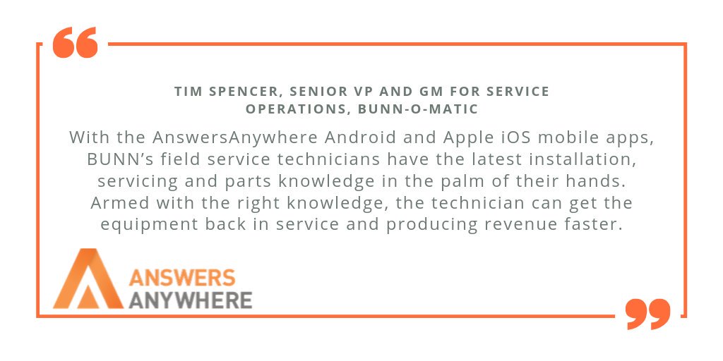 Lauren_W_Slater's tweet image. Giving field service engineers all the knowledge they need to get a piece of equipment up and running quickly is AnswersAnywhere&apos;s #1 goal! #fieldservice #knowledgemanagement #KnowledgeasaService #testimonialtuesday #downwithdowntime